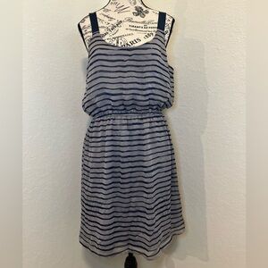 Xhilaration Navy and White Striped Mini Dress